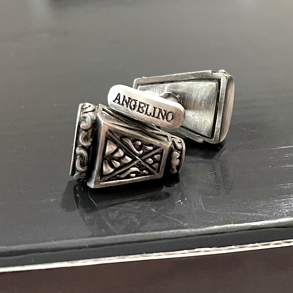 Angelino Antique Style Handmade Metal Cuff Links NWOT